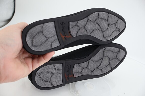 Skechers Women's Cleo Bewitch Flats Size 9 Black Knit Comfy Slip On Shoe Casual - Picture 8 of 11